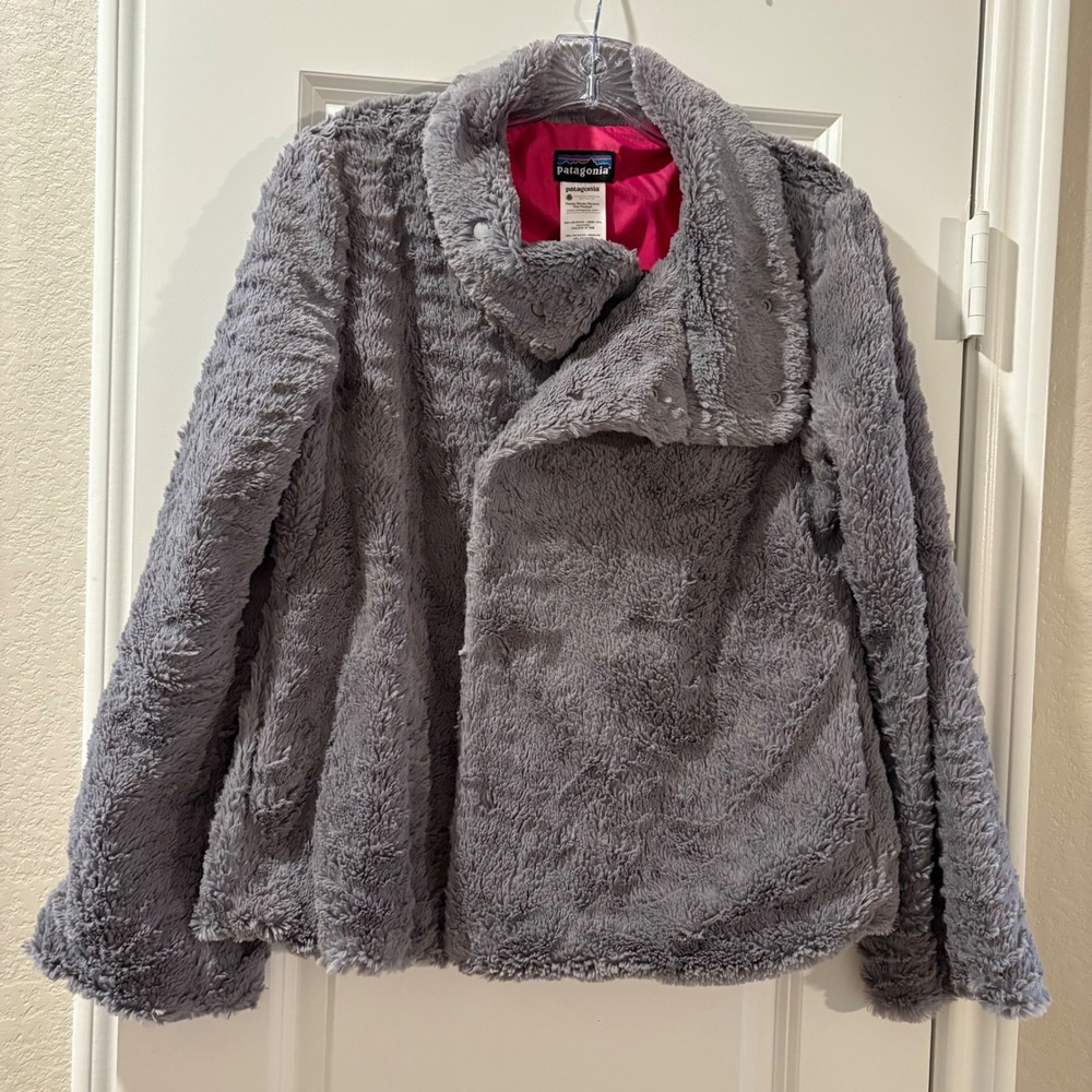 Patagonia Jacket Gray Pink Lined Womens Cozy Soft Warm Outerwear